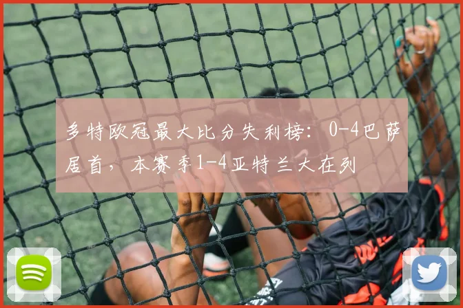 多特欧冠最大比分失利榜：0-4巴萨居首，本赛季1-4亚特兰大在列